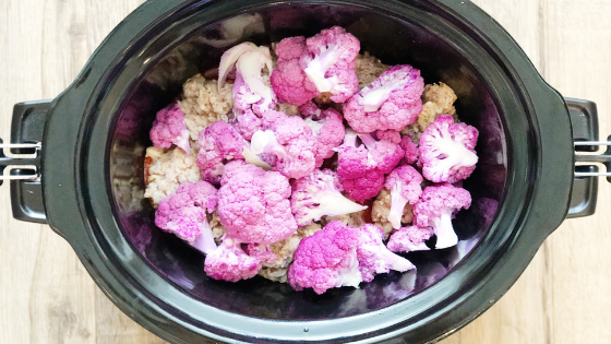 Crockpot Grain Free Meatballs with Purple Cauliflower - Ashley